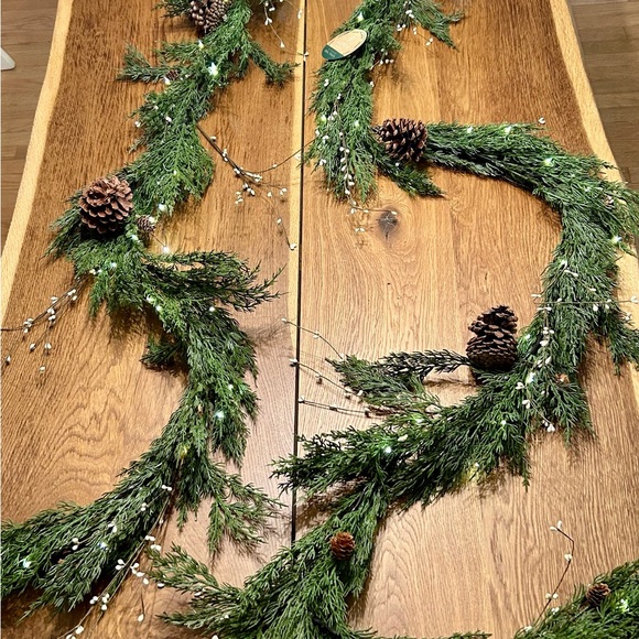 Viral Norfolk Pine Real Touch Garland 9ft by Aspen VHTF TIKTOK FAMOUS Pre Lit - Picture 4 of 16